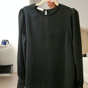 OAK + FORT Black Tie Back Blouse (Size L)